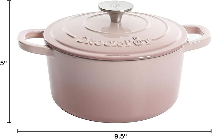 Crock-Pot Artisan Round Enameled Cast Iron Dutch Oven, 5-Quart, Pistachio Green
