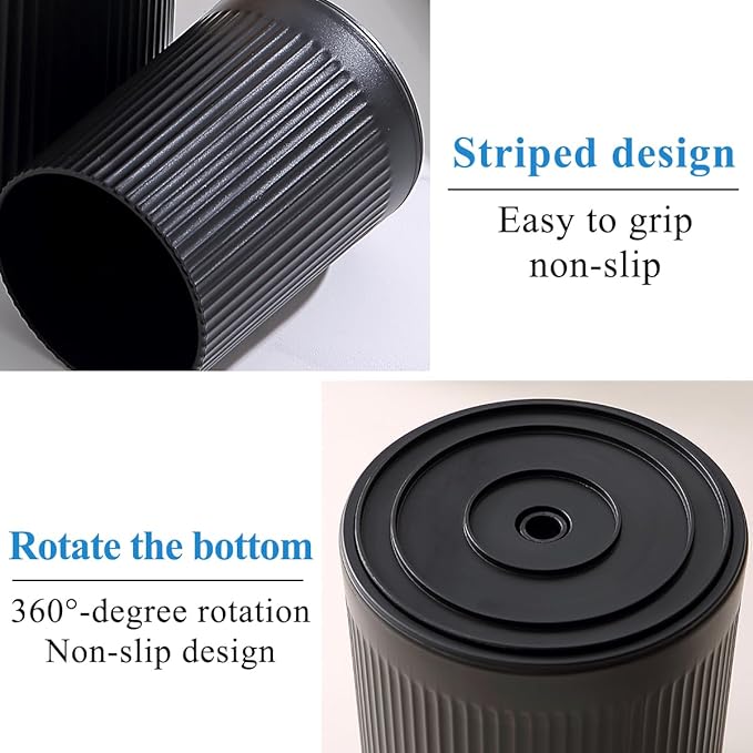 Kyraton Cooking Utensils Holder 2pcs, 360° Rotating Heavy Duty Plastic Kitchen Utensil Holder for Countertop, The Small Utensil Crock for Cutlery Silverware, Tooth Brush, Desk Pencil Pen