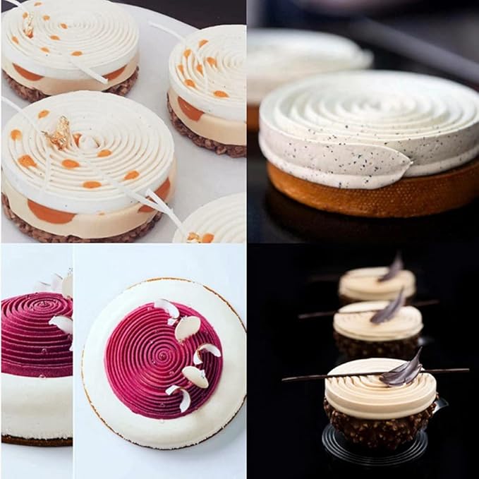 6 Holes Spiral Shape Silicone Mold 3D Cake Moulds Mousse for Ice Creams Chocolate Pastry Bakeware Dessert Art Pan
