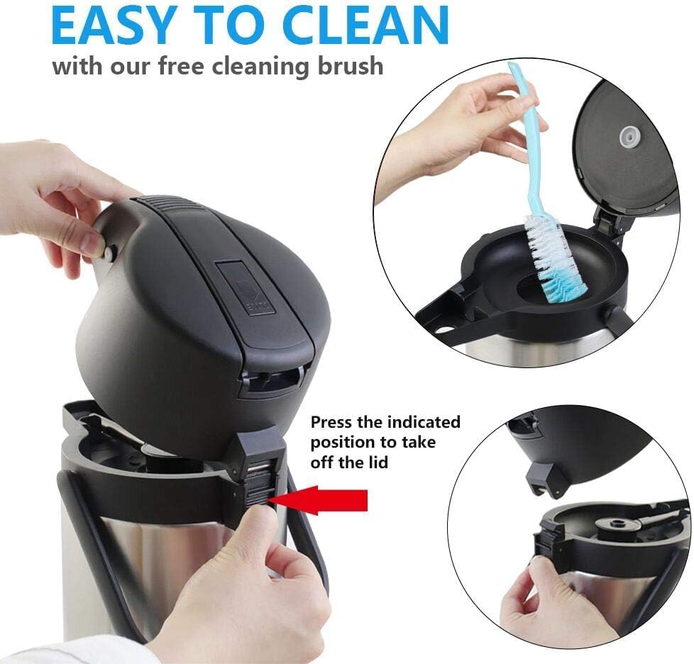 Airpot Coffee Dispenser Thermal with Pump,3L/102 Oz Insulated Stainless Steel Large Airpot Coffee Carafe Lever Action for Hot/Cold Water,Thermal Carafe for Hot Cocoa for Parties