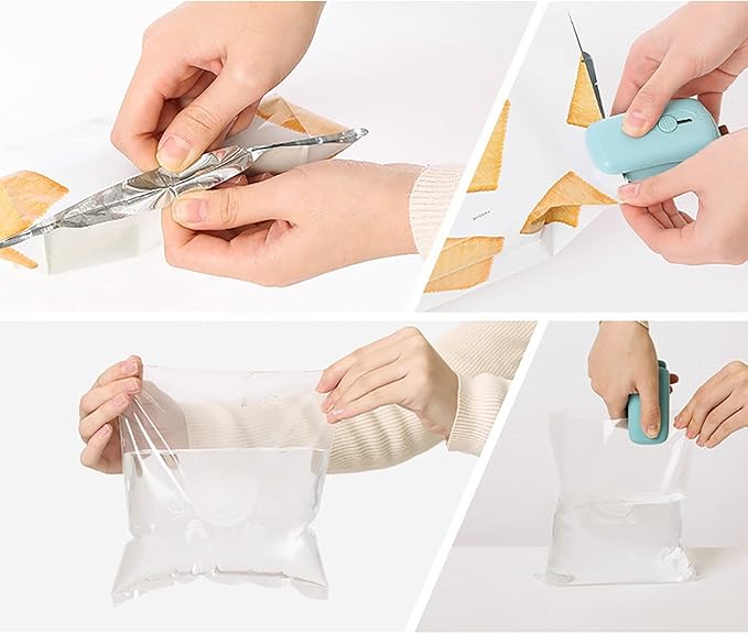 Handheld Heat Vacuum Sealer Snack Sealer Portable Mini Plastic Sealer Household Plastic Bag Food Sealer Hand Pressure Sealer (Color : Green, Size : 8x3.8x4cm)