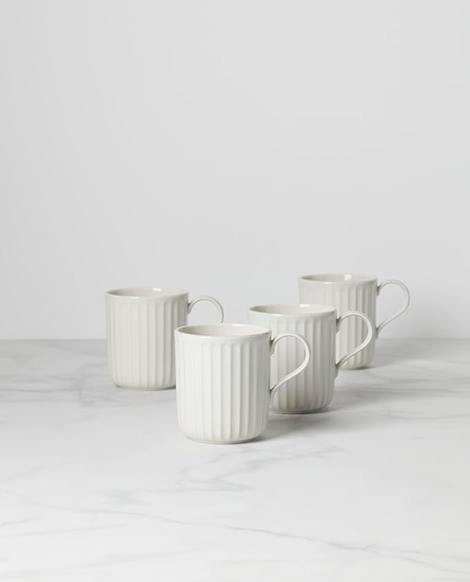 Lenox 893549 French Perle Scallop 4-Piece Mug Set