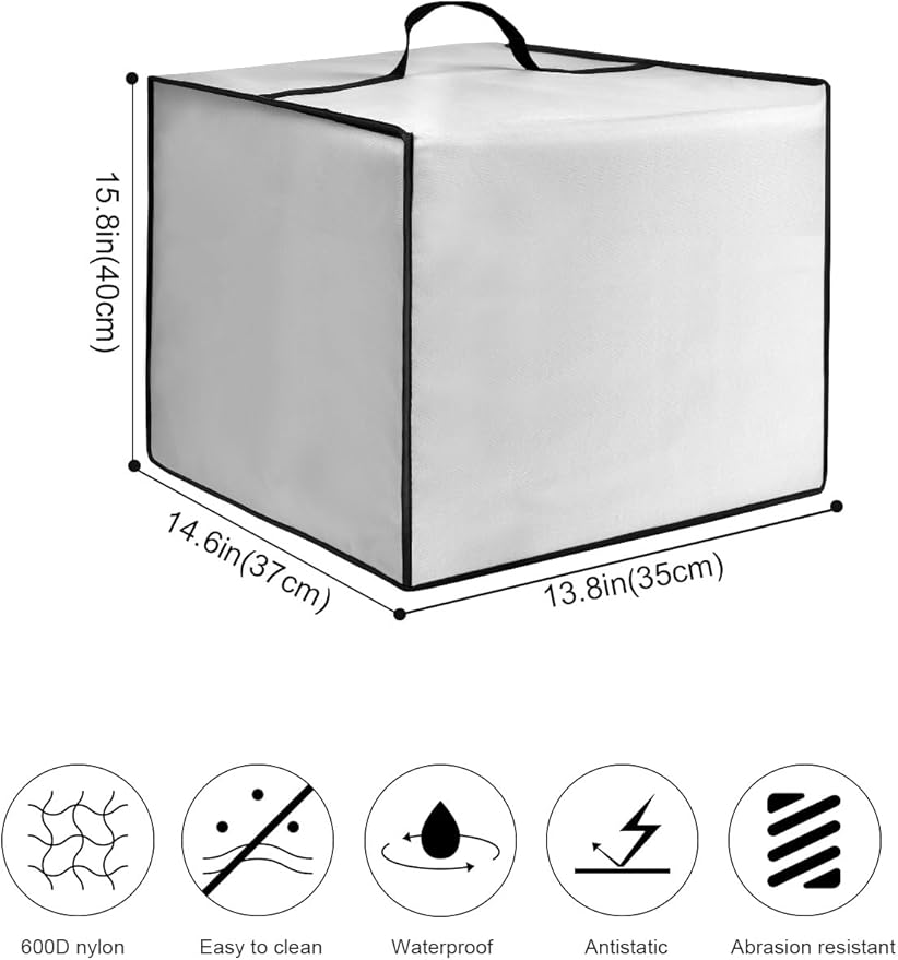 Drip Coffee Maker Cover Luxe Café Machine Lid Waterproof Antistatic Nylon Case Compatible with Ninja Espresso Machine Cappuccino Latte Makers ES601,Silver