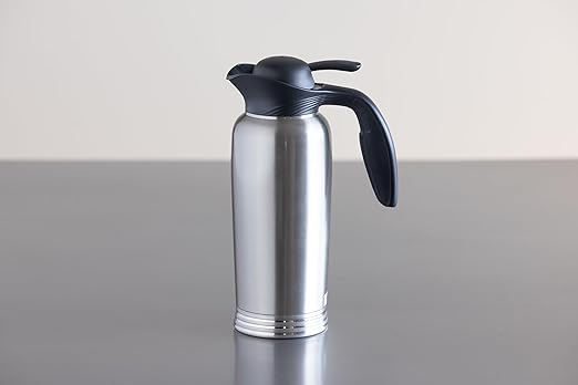 Service Ideas 10-00744-004 ErgoServ Creamer with ID Socks, 1 Liter, Brushed Stainless/Black