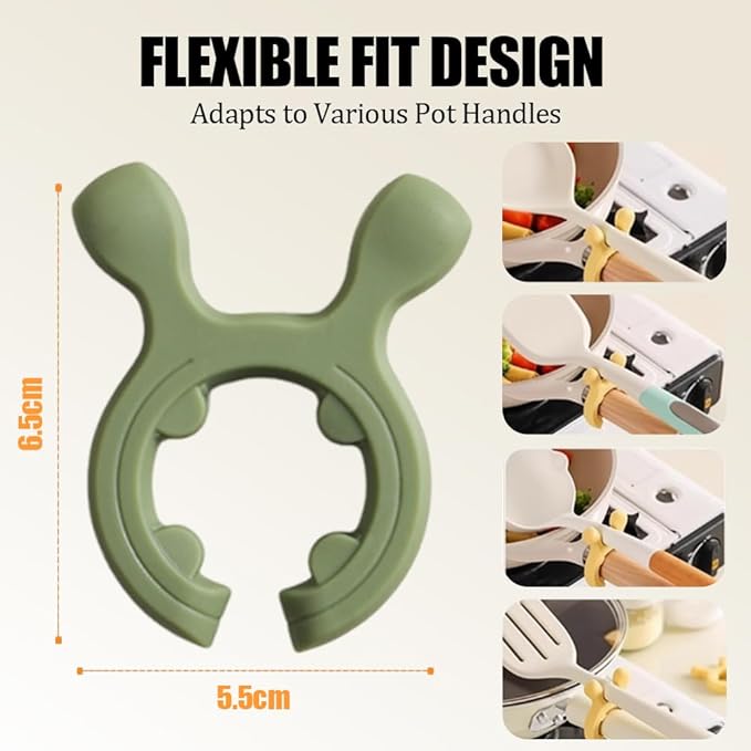 Multifunction Silicone Pot Handle Spatula Rack Instant Utensil Holder Spoon Rest Kitchen Accessories Collection Gadgets Holders Parts Ceramic Utensils Set for Cooking Countertop Organizer