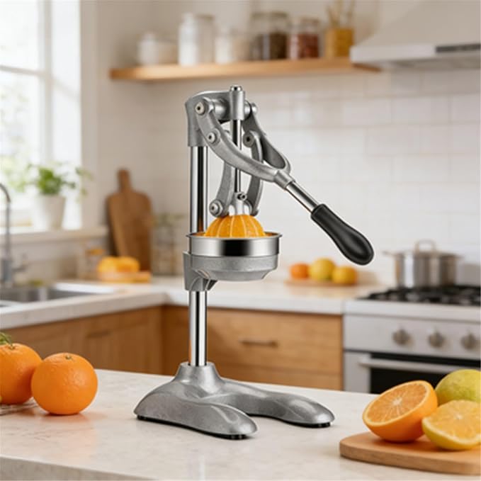 Cast Iron Juicer Commercial Grade Manual Citrus Juicer Heavy Duty Stainless Steel for Oranges Lemons Spout Heavy Duty Hand Juicer Press