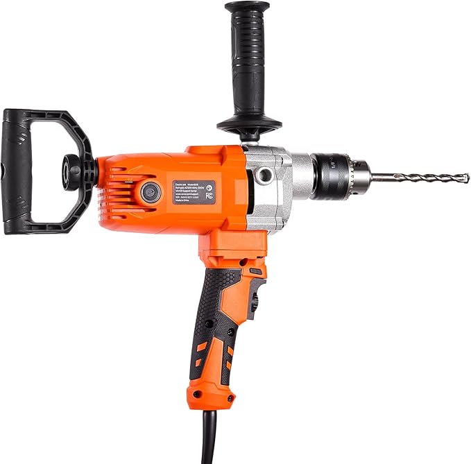 VEVOR Drill Mixer, 5/8 inch Corded Electric Drill Mixer Set, 0-750RPM 5.63A Mixing Drills, Mixing Drills Machine with D-Handle for Drilling & Blending, Handheld Cement Mixers for Fodder, Paint, Cement