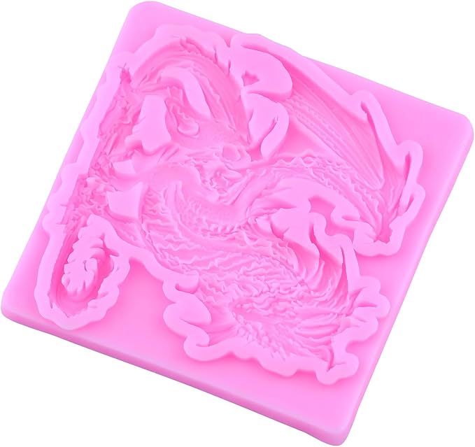 Dragon Silicone Mold Flying Dragon Fondant Molds For Cake Decoration Cupcake Topper Chocolate Candy Polymer Clay Gum Paste Set Of 4