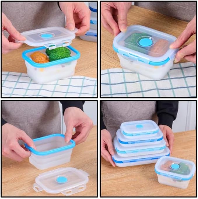 Small 12oz Collapsible Silicone Food Container (1.5 Cups) Compact Lunch, Snack & Leftover Storage BPA-Free, Leak-Resistant Lid, Microwave, Freezer & Dishwasher Safe, Space-Saving Portable Bento Box
