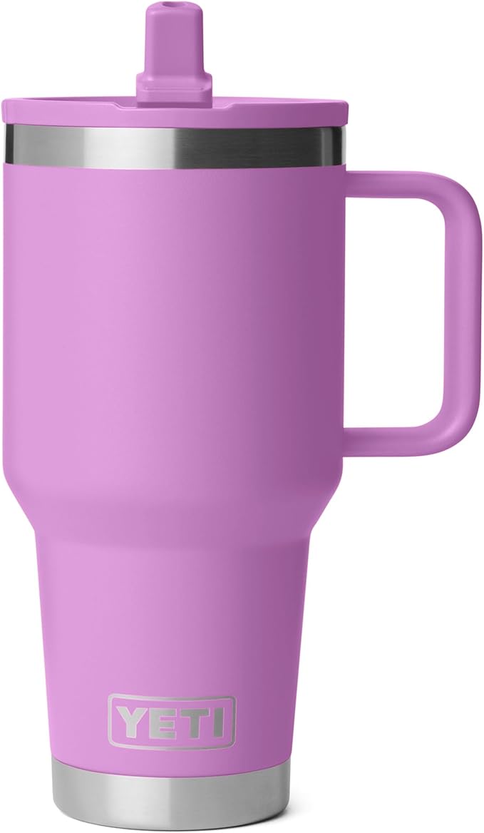 YETI Rambler 30 oz Travel Mug with Flip Straw Lid – Stainless Steel, Vacuum Insulated, Leakproof, Cup Holder Friendly