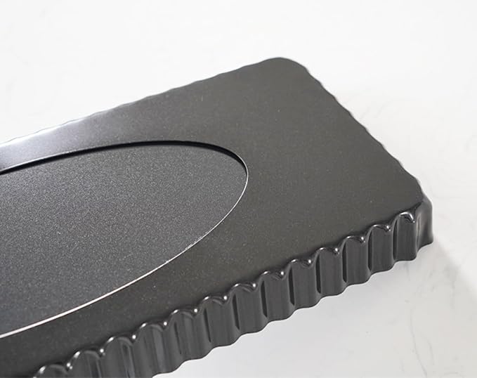 Tosnail 2 Pack 14" x 5.75" Non-Stick Quiche Pan Tart Pan with Removeable Bottom Rectangular Pie Baking Pan
