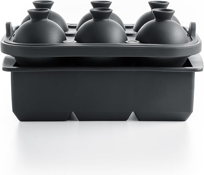 Ice Cube Molds โ Large Silicone Ice & Sphere Mold Combo with Built-In Easy-Fill Funnel 2-Inch Round & Square Whiskey Ice Molds for Cocktails & Bourbon