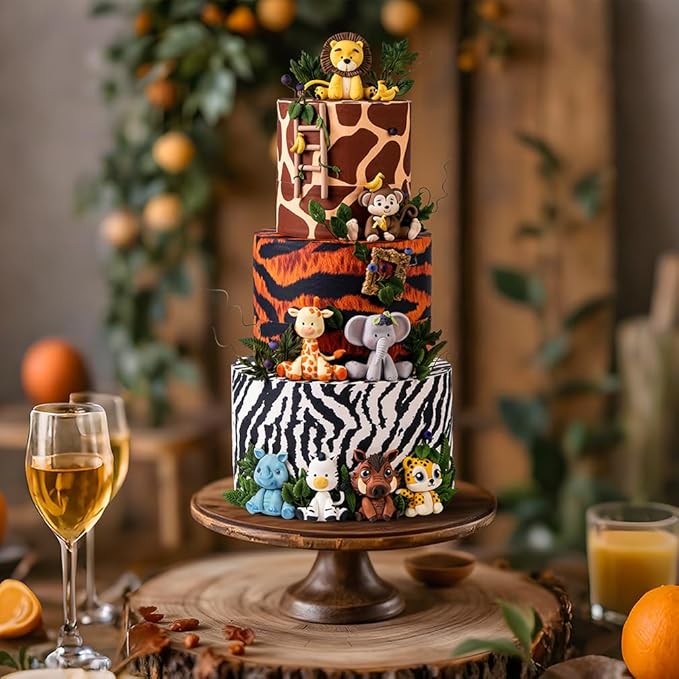 Fondant Molds Safari Animal Cake Topper 6-count Kit Leopard Mongoose Chimpanzee Crocodile Rhinoceros Warthogs