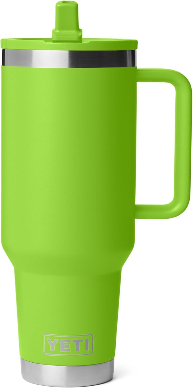 YETI Rambler 40 oz Travel Mug with Flip Straw Lid – Stainless Steel, Vacuum Insulated, Leakproof, Cup Holder Friendly