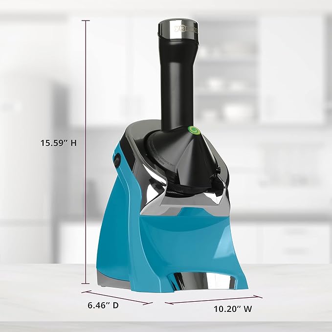 Yonanas 988TL Deluxe Vegan Non-Dairy Frozen Fruit Soft Serve Dessert Maker, BPA Free, Includes 75 Recipes, 200 Watts, Teal