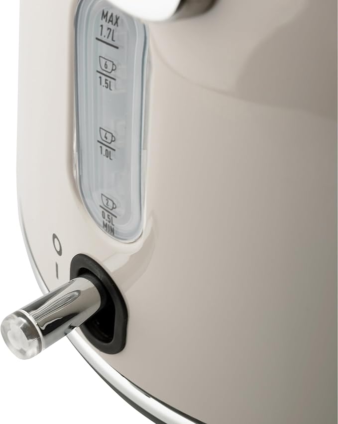 Haden Dorset 2 Slice Wide Slot Stainless Steel Toaster Bundled with 1.7 Liter Stainless Steel Electric Kettle with 360-Degree Base, Putty & Chrome