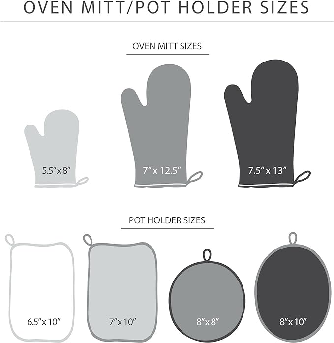KITCHENAID Ribbed Soft Silicone Oven Mitt 2-Pack Set, 7.5"x13", Blue Willow