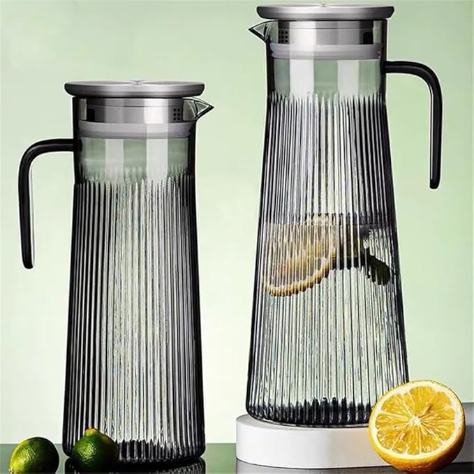 Water Pitcher Cold Kettle Acrylic Juice Jug Drink Juice Water Jug Transparent Water Pitcher with Filter Glass Pot(Medium)