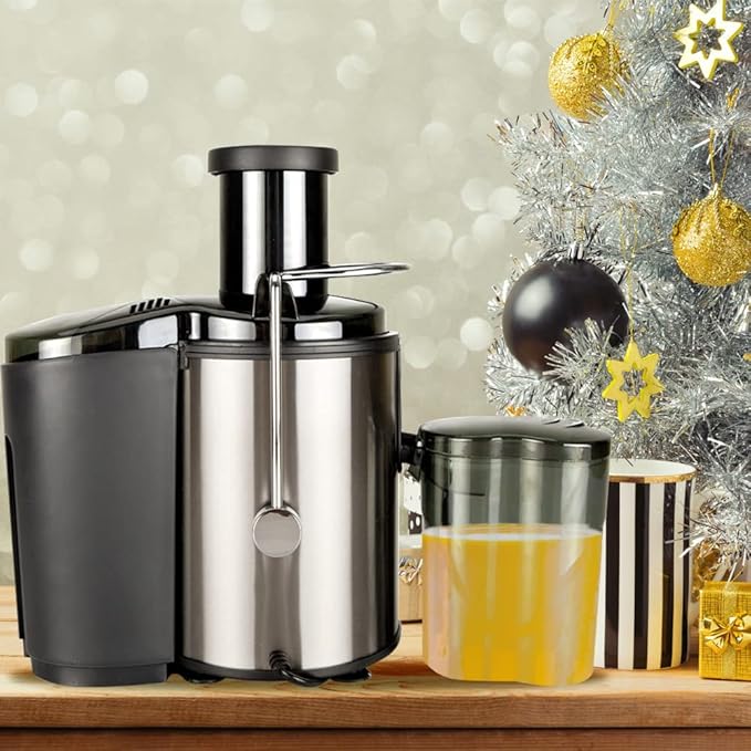 800W Electric Juicer Centrifugal Juicer Machine Fruit Vegetable Juicer 800ml Large Capacity Stainless Steel Blade Easy Clean Black for Home Kitchen