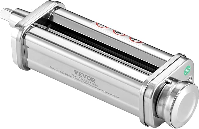 VEVOR Patsa Roller Attchemnt for KitchenAid Stand Mixer, Stainless Steel Pasta Maker Attachment, Pasta Maker Machine Accessory with 8 Adjustable Thickness Knob, KitchenAid Pasta Attachment by VEVOR