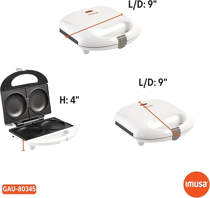 IMUSA 2 Slot Electric Arepa Maker, White