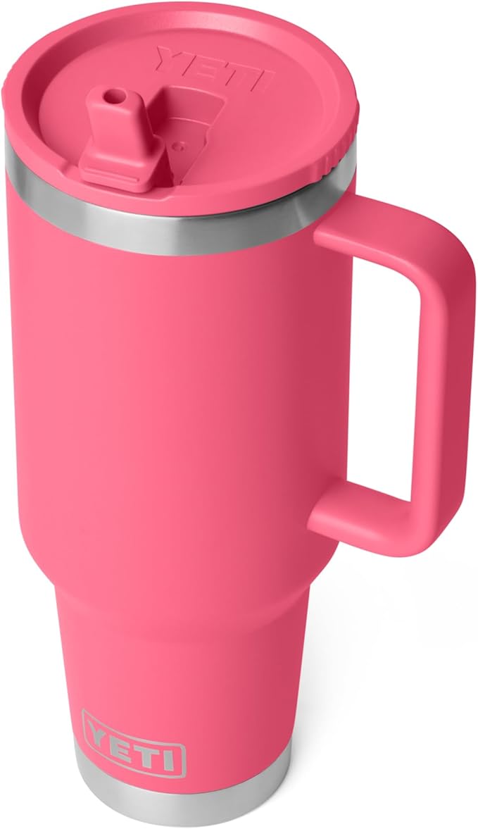 YETI Rambler 40 oz Travel Mug with Flip Straw Lid – Stainless Steel, Vacuum Insulated, Leakproof, Cup Holder Friendly