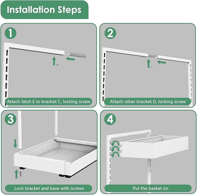 REALINN Under Sink Organizer Pull Out, L-Shaped 2 Tier Cabinet Organizer with Adjustable Width & 6-Level Height, Metal Under Sink Storage for Kitchen Sink, Bathroom Vanity, Laundry Cabinet, White
