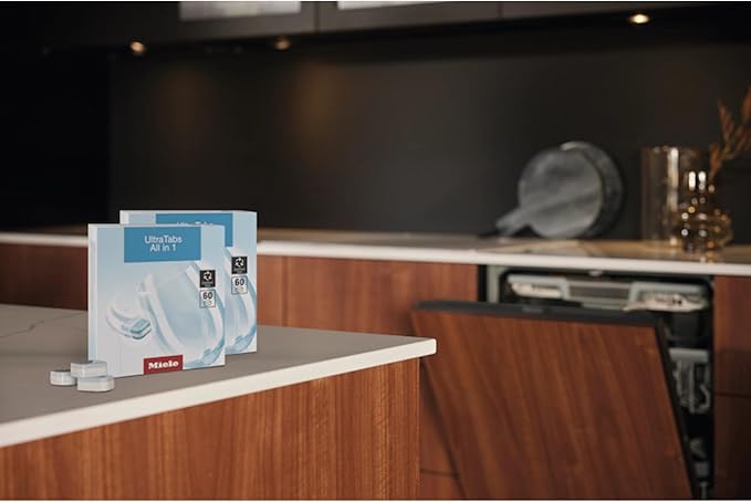 Miele UltraTabs All-in-One Dishwasher Detergent Tabs, Compatible with All Dishwashers, 60 Tabs, 2 Pack