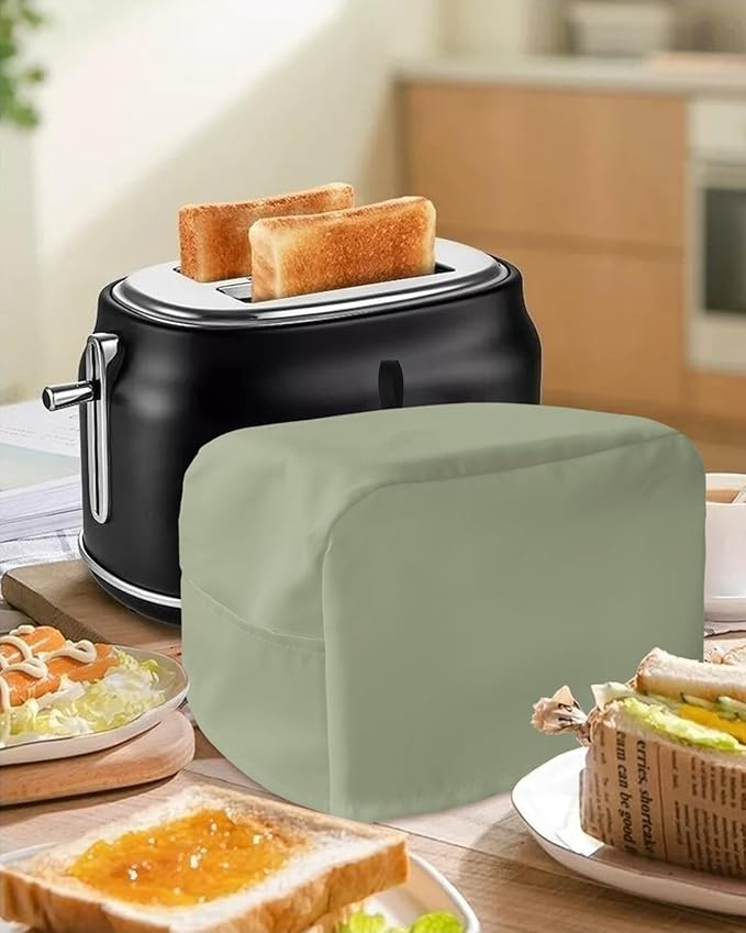 Sage Green Toaster Cover - Dust-Proof, 2-Slice, Bread Maker Cover, 12x7.5x8in