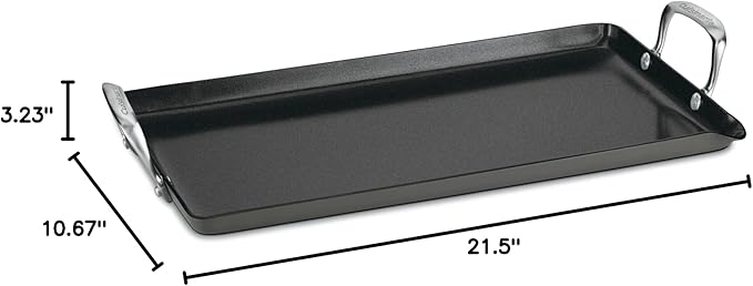 Cuisinart GG45-25 GreenGourmet Hard-Anodized Nonstick 10-Inch by 18-Inch Double-Burner Griddle, Black