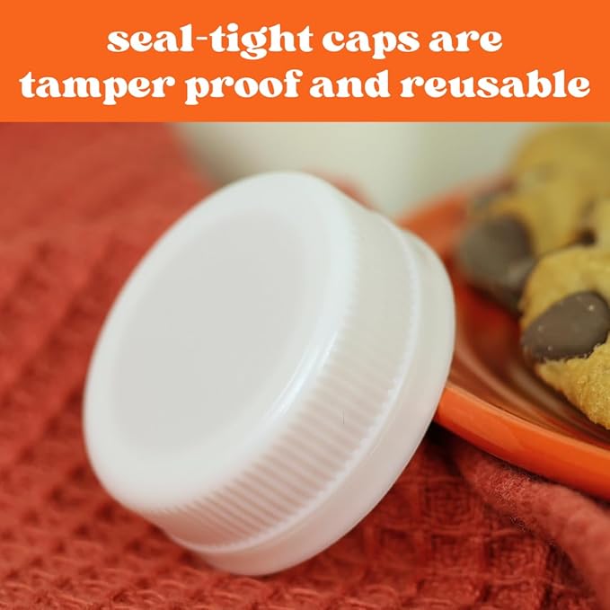 Half Gallon Milk Jugs with Tamper Evident Caps – Use Half Gallon Milk Carton as Juice Jug or 64oz Plastic Bottle