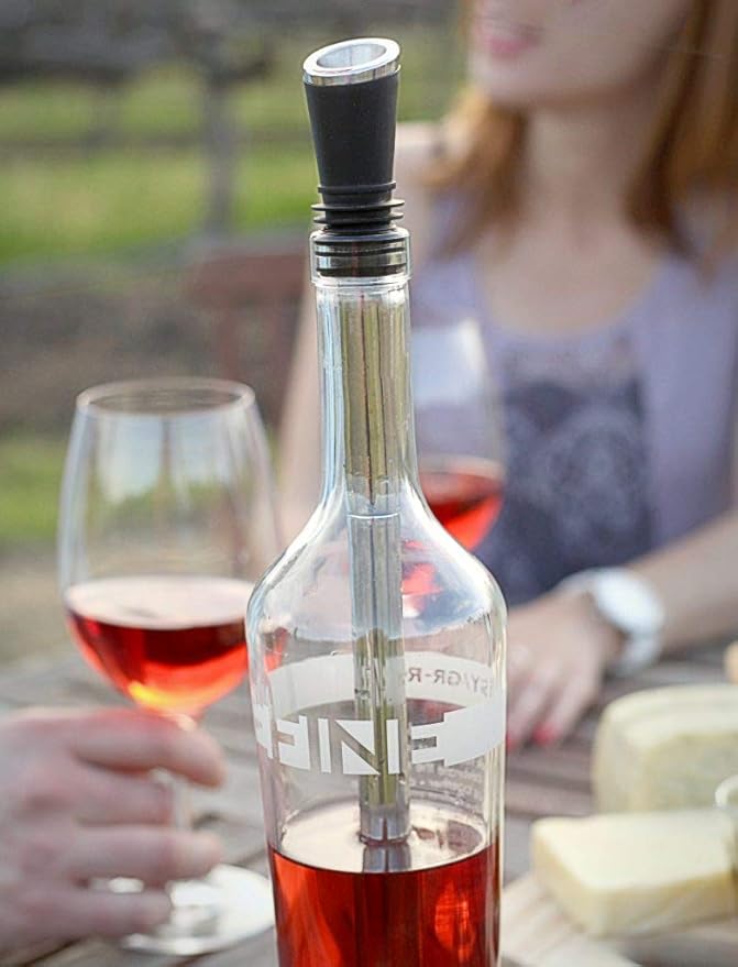 Soireehome Tempour Gourmet Aerator, Filter, Stopper, and Chiller for Wine and Liquor- Gift for Hosting, Perfect For Wine Tasting and Parties