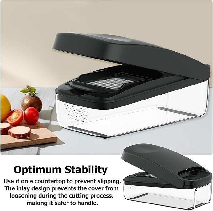 Vegetable Chopper, Food Choppers, Onion Chopper, Veggie Choppers, Onion Dicer, Potato Dicer Cuber with Container, Onion Dicer & Vegetable Dicer (Black)