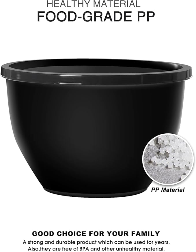 Greentainer Plastic Mixing Bowls with Lids Set for Kitchen, 5 Set Nesting Bowls for Mixing, Baking, Prepping, Cooking and Serving Food, Mixing Bowls Dishwasher, Microwave Safe