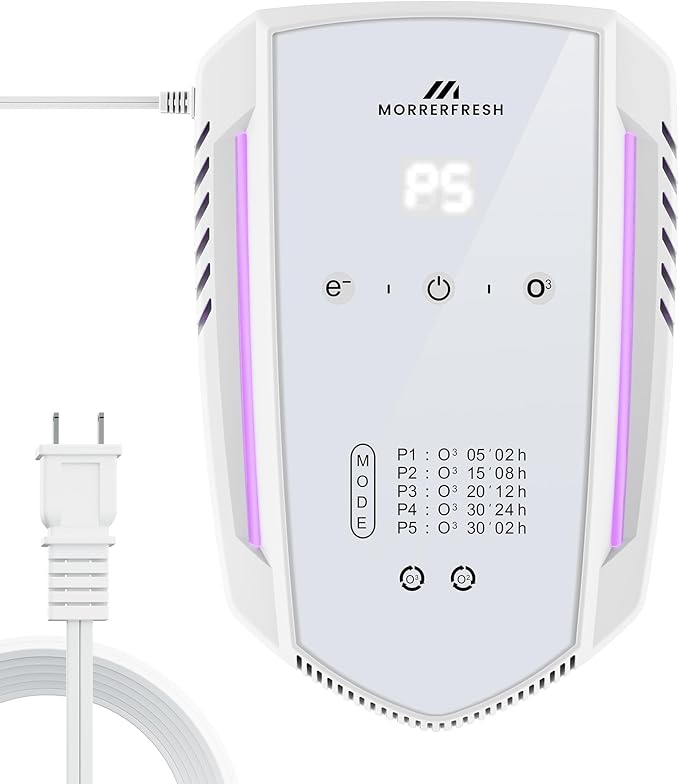 Cat Litter Deodorizer & Ozone Odor Eliminator, Pet Odor Eliminator Air Purifier for Home, Plug-in Litter Box Deodorizer for Strong Cat Urine & Poop Smell, 5 Modes for Cat Room, Kitchen, Toilet
