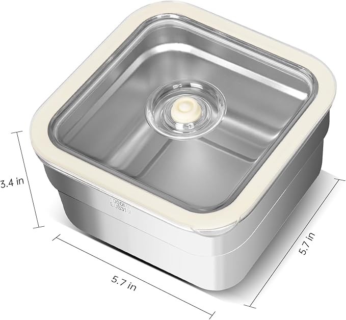 Vacuum Sealed Food Storage Container with Air Valve (1000ml),Works With Handheld Vacuum Sealer Machine(Vacuum Sealer Not Included)