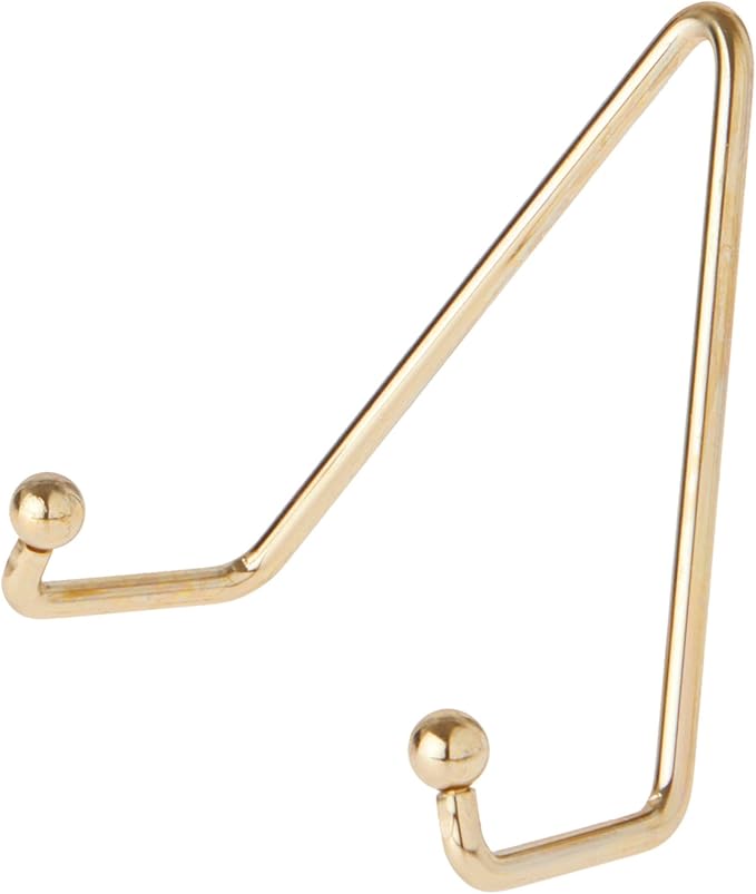 Bard's Shiny Gold-Toned Wall Mountable Plate Hanger, 4.25" H x 3.75" W x 2" D (for Plates 5" - 8")