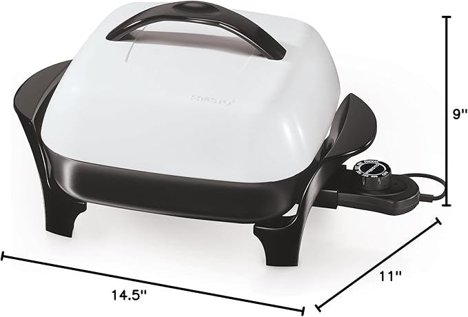 Presto 06620 11-Inch Electric Skillet,Black/White
