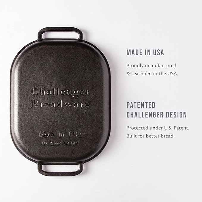Challenger Bread Pan Cast Iron Loaf Pan with Lid + Care Kit for Artisan Sourdough and Homemade Bread Baking, Pre-Seasoned, Heavy Duty, Oven Safe, Made in USA
