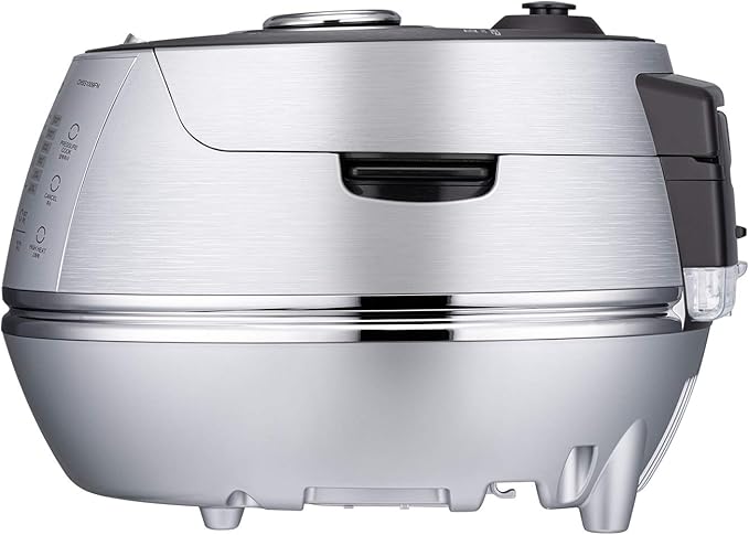 CUCKOO High Pressure Rice Cooker 10-Cup Uncooked / 20-Cup Cooked with Induction Heating Technology, Large Rice Maker with 17 Menu Options and Steam Plate, Voice Guide, Silver (CRP-CHSS1009FN)