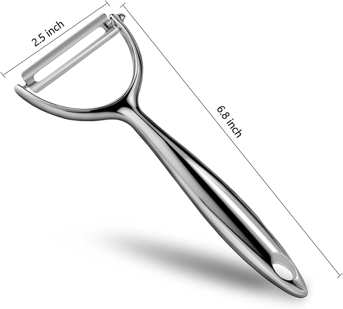 LIIGEMI Effortless Y Peeler with Sharp Stainless Steel Blades for Apples, Cucumbers - Ergonomic Handle for Easy Potato Eye removal, Perfect for Cooking Enthusiasts and Kitchen Novices(silvery)