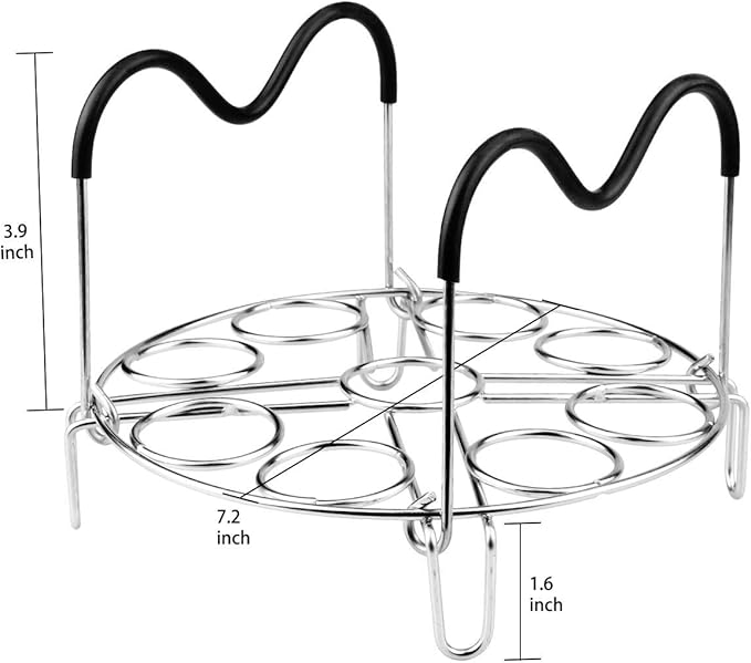 Egg Steamer Rack Trivet with Heat Resistant Handles for Instant Pot Accessories 5,6,8 Quart & Pressure Cooker, Stainless Steel