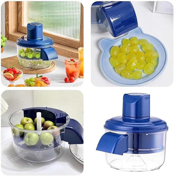 Grape Peeling Machine, Electric Garlic Peeler Machine, Automatic small fruit peeler, Rechargeable Home Kitchen Aid Peeler for Grapes, Garlic, Tomato, Cherry (Blue)