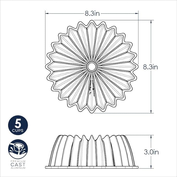 Nordic Ware Brilliance Bundt, 5 Cup, Gold