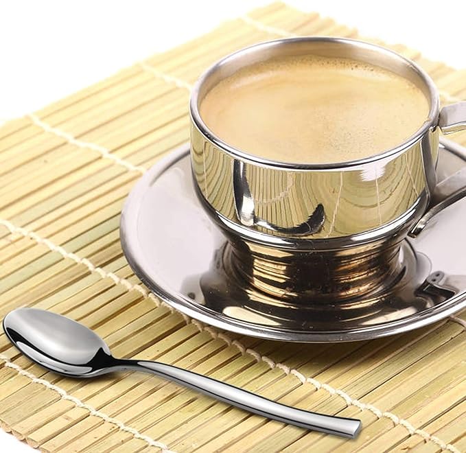 Idomy 12-Piece Stainless Steel Teaspoons, 5.9 Inches