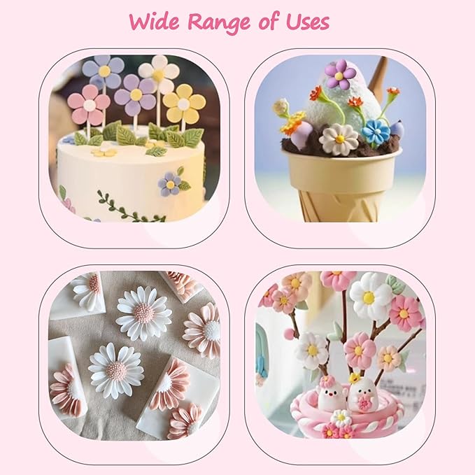 5Pcs Flower Silicone Candy Mold, Mini Fondant Chocolate Molds Small Rose Flower Resin Soap Ice Cube Wax Melt baking Mold for Cake Cupcake Decorationg (pink)