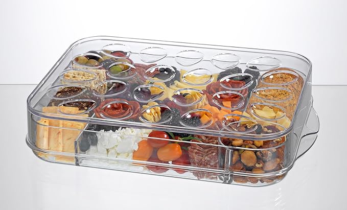 Prodyne Charcuterie On Ice & Deviled Eggs On Ice Platter 2 Piece Serveware Set