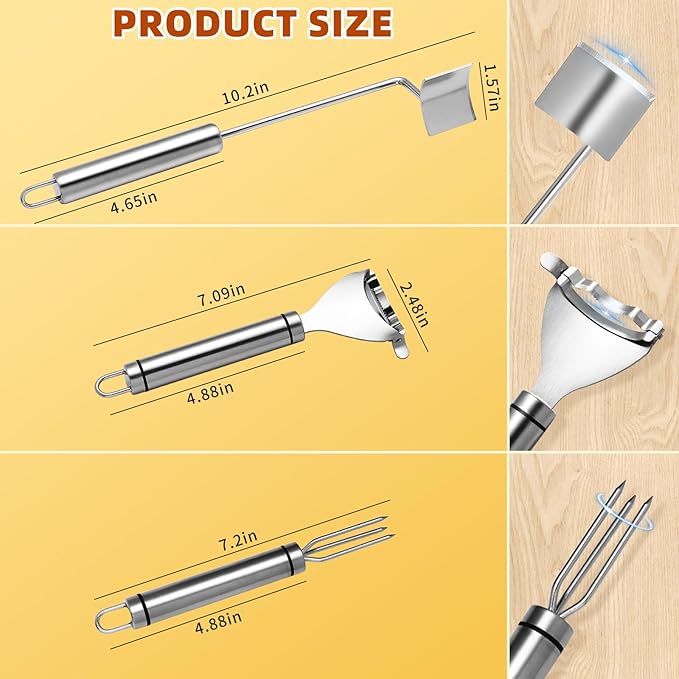 Upgraded Corn Peeler 3PCS Stainless Steel Corn Peeler for Corn on The Cob with Corn Stripper Tool and Corn Holder Set, Corn Cob Stripper Tool for Quick & Easy Peeling, Corn Scraper for Kitchen