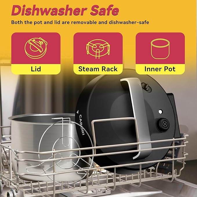 Electric Pressure Cooker 6 Qt, 9 Functions Programmable Instant Pot with IMD Touchscreen, Rice Cook, Slow Cook, Steam, Sauté, Warm, 16+ Safety Features, 1000W Black