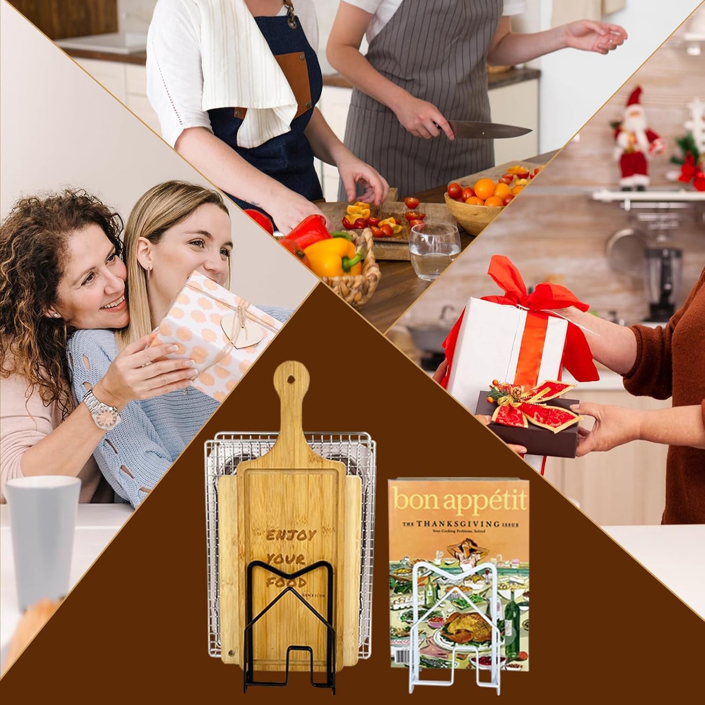 SUNFICON 2 Pack White Cutting Board Holder Rack Pot Pan Lids Holder Chopping Board Organizer Thin Bakeware Tray Dry Display Stand Kitchen Countertop Cabinet Office